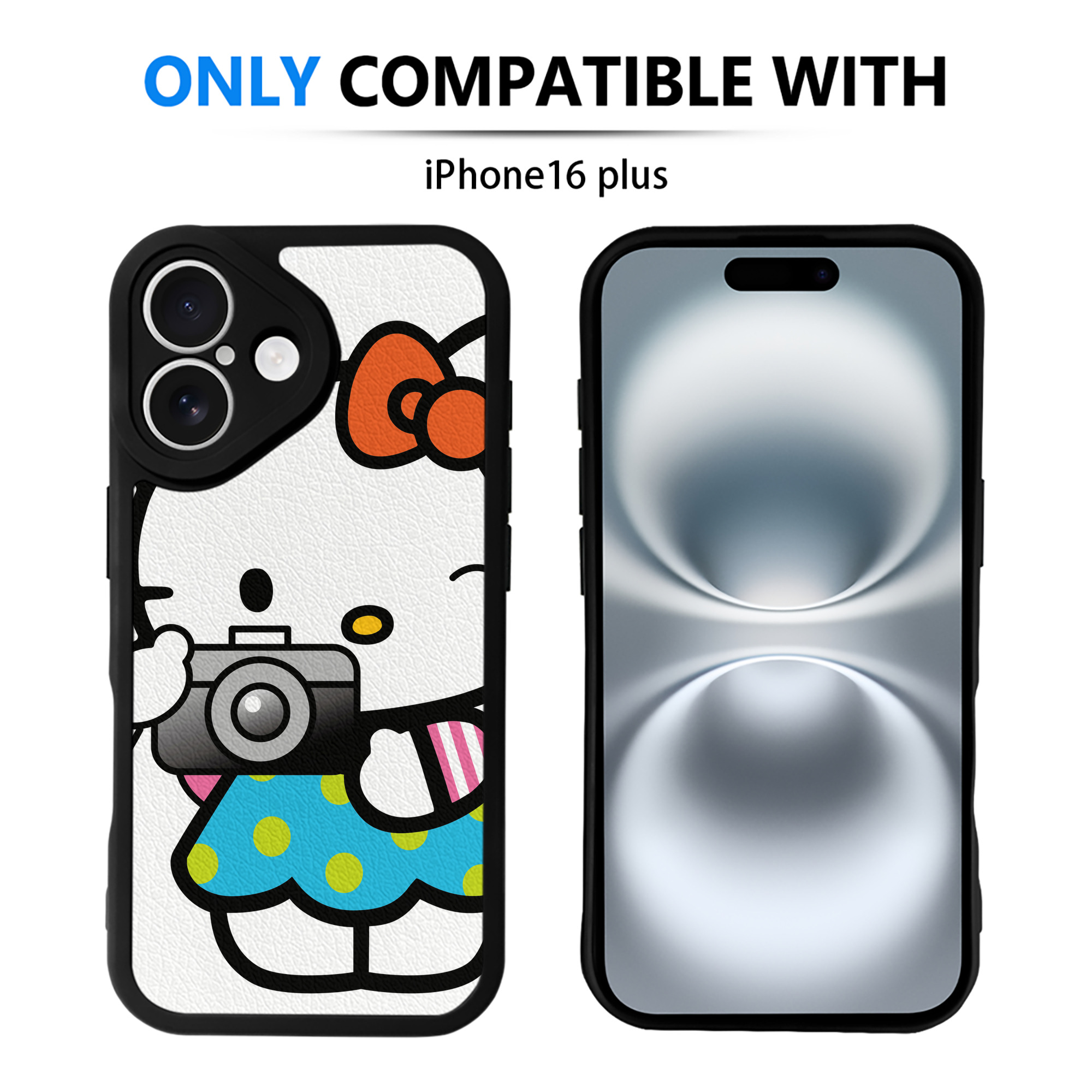 （画像用） Hello Kitty ハローキティ 【iPhone 16シリーズ対応】シリコンスマホケース（レザー調） 材質：シリコン